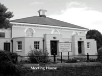 black and white picture of the meeting house